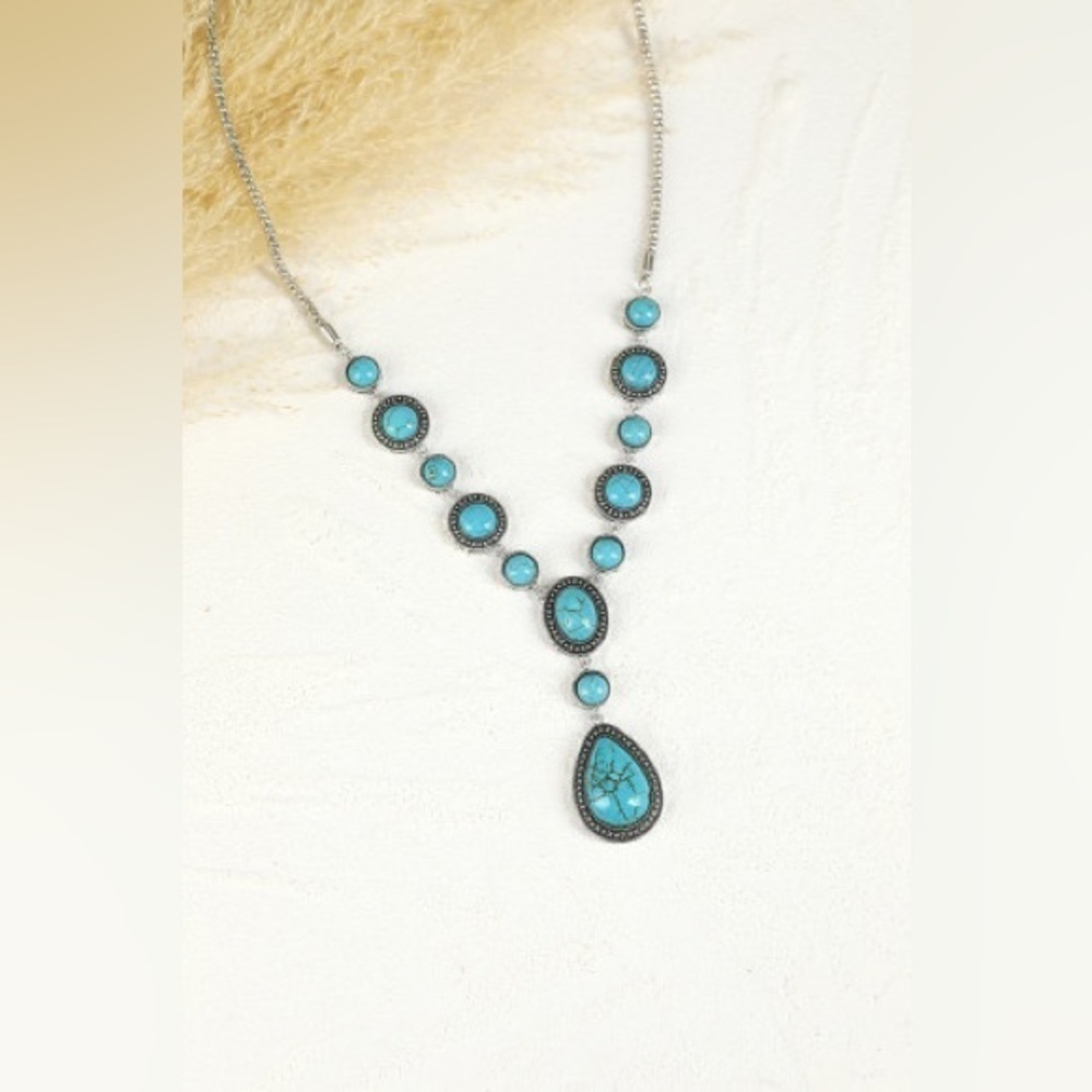 Private Label Turquoise Statement Necklace - Picture 7 of 9